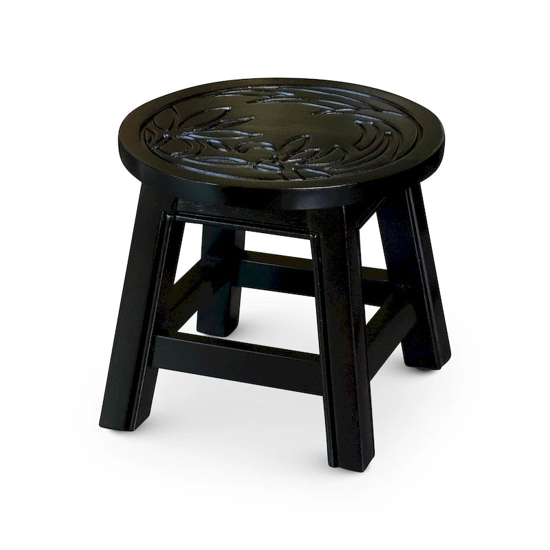 Carved Wooden Step Stool