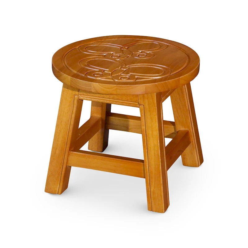 Carved Wooden Step Stool