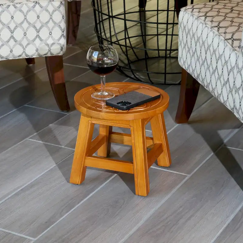 Carved Wooden Step Stool