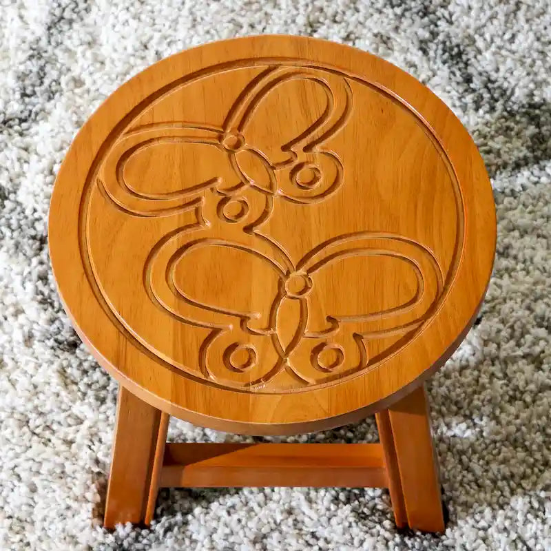 Carved Wooden Step Stool
