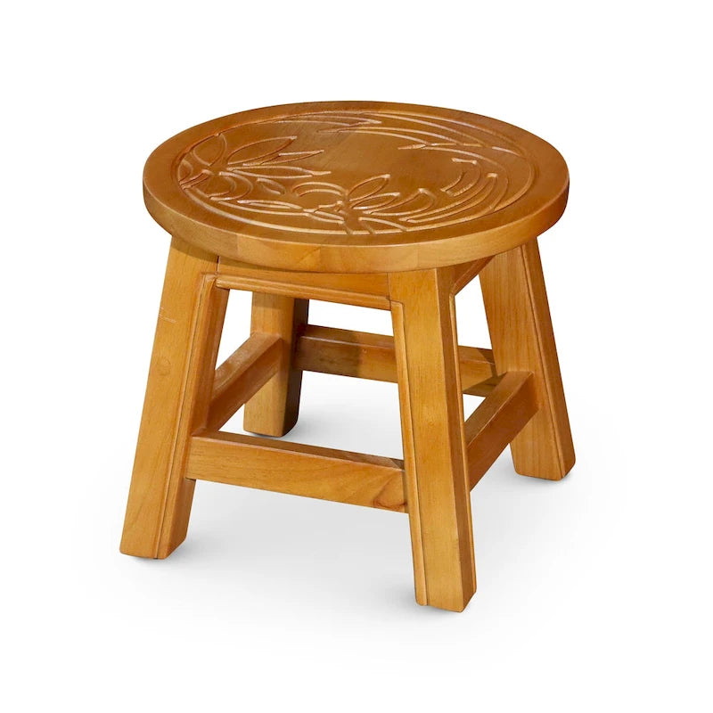 Carved Wooden Step Stool