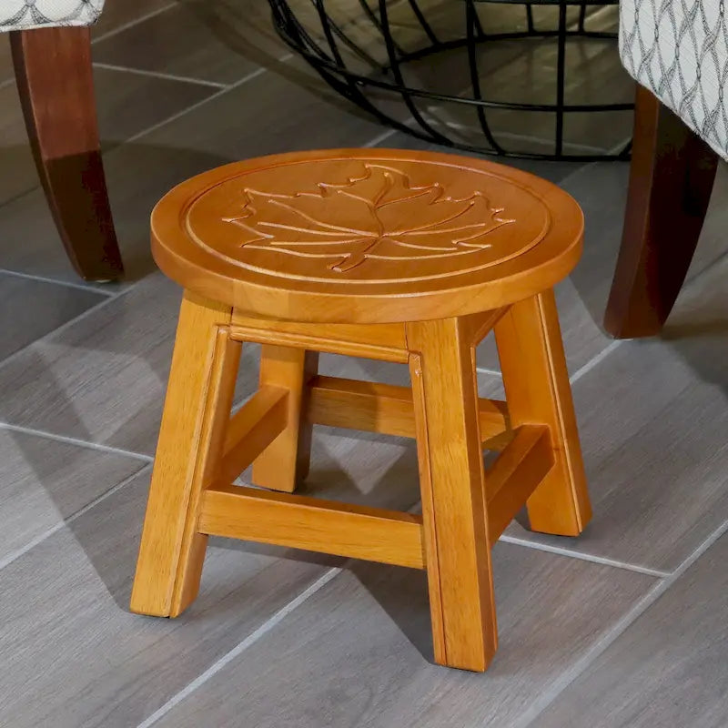 Carved Wooden Step Stool
