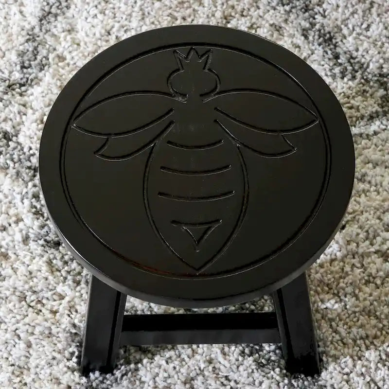 Carved Wooden Step Stool