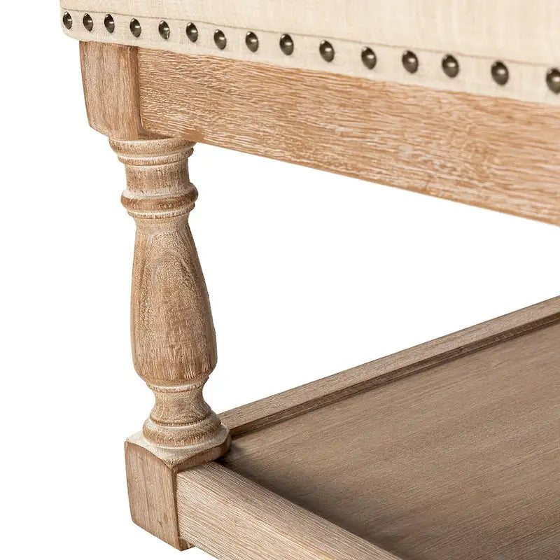 Gepolsterter traditioneller rechteckiger Cocktailhocker mit Ablage
