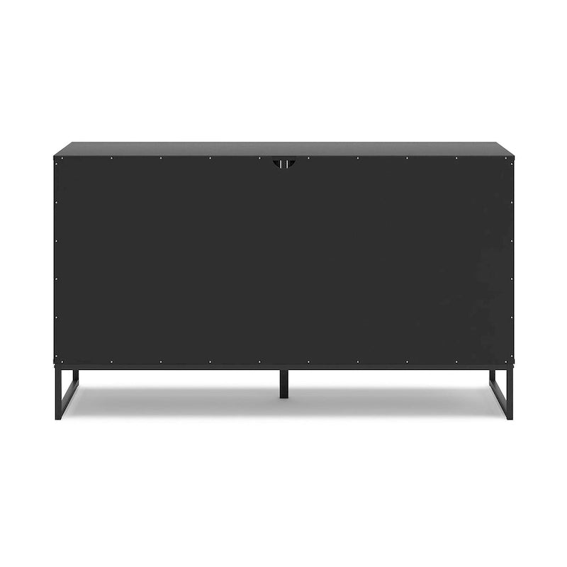Black 6-Drawer Dresser with Metal Legs