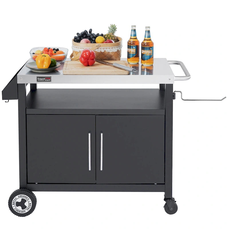 Movable Kitchen Island Cart with Storage Cabinet