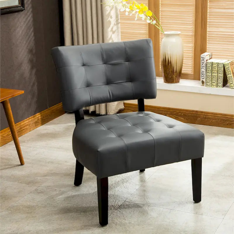 Boucle Tufted Accent Chair – Oversized Slipper Style