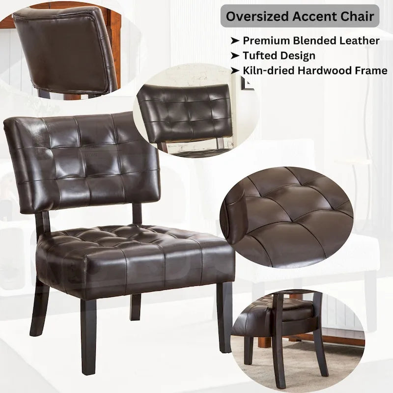 Boucle Tufted Accent Chair – Oversized Slipper Style