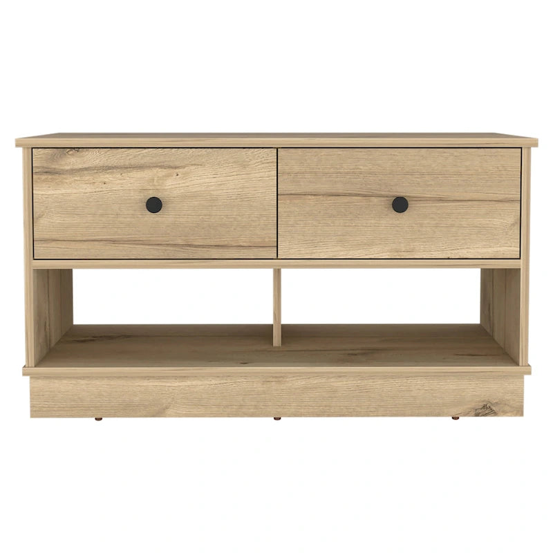 90 cm breites Stauraumbank mit 2 offenen Fächern und 2 Schubladen