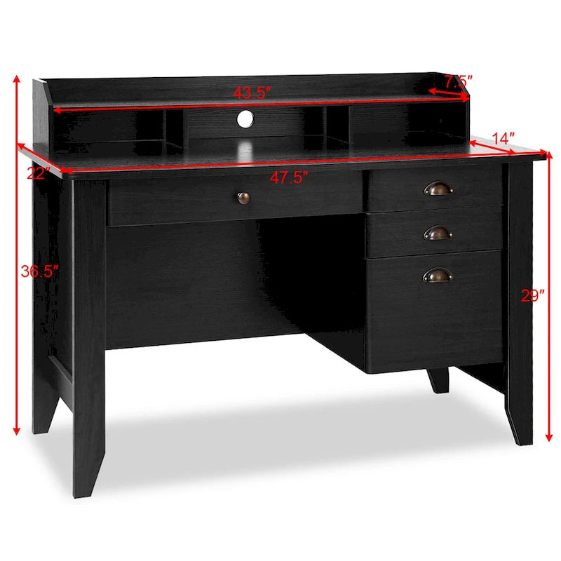 Computer Writing Desk with Drawers