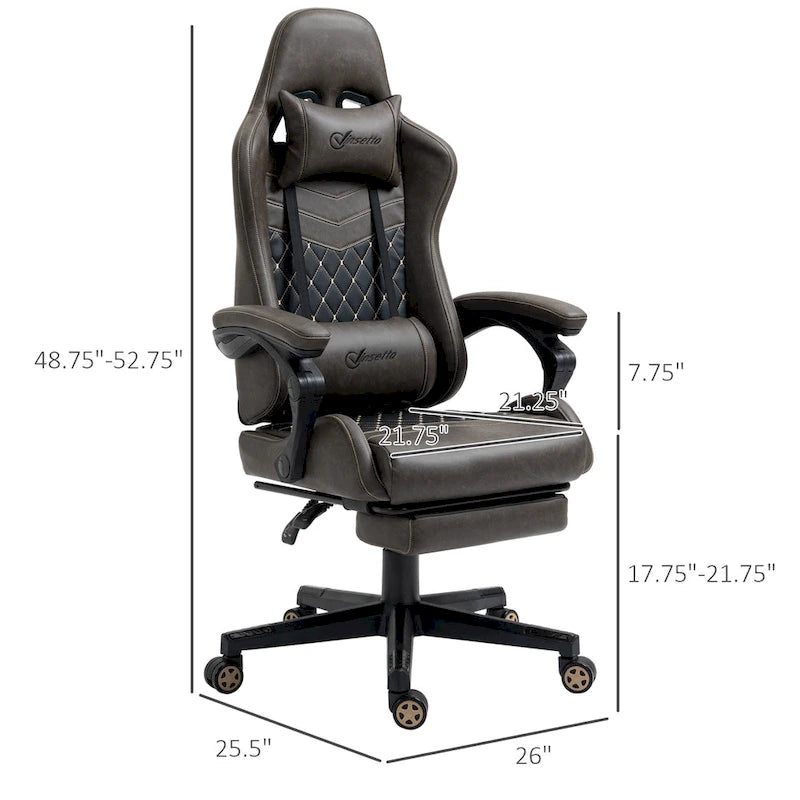 Gamingstuhl im Rennsport-Stil, ergonomischer Bürostuhl, höhenverstellbarer drehbarer Relaxsessel mit hoher Rückenlehne, PC-Computerschreibtischstuhl
