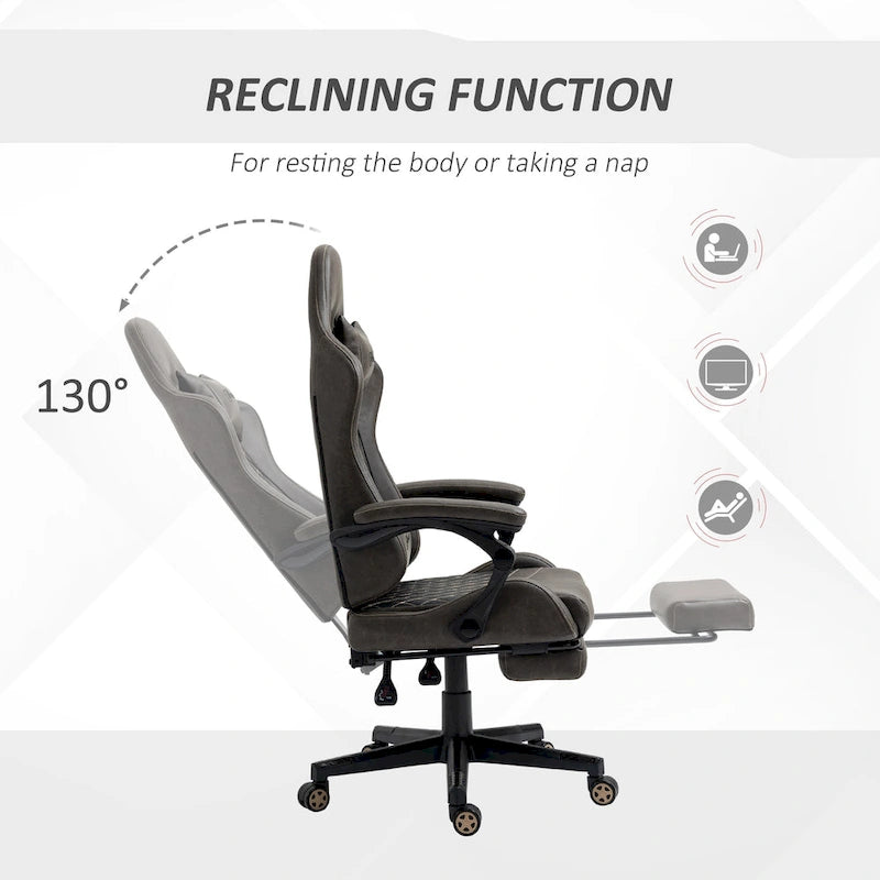 Gamingstuhl im Rennsport-Stil, ergonomischer Bürostuhl, höhenverstellbarer drehbarer Relaxsessel mit hoher Rückenlehne, PC-Computerschreibtischstuhl