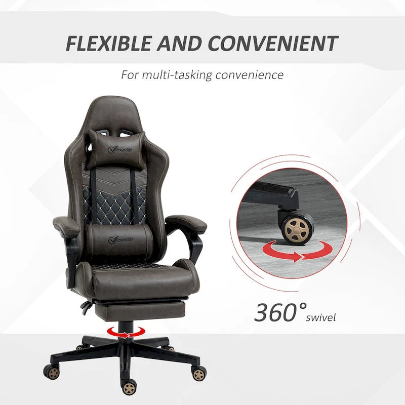 Gamingstuhl im Rennsport-Stil, ergonomischer Bürostuhl, höhenverstellbarer drehbarer Relaxsessel mit hoher Rückenlehne, PC-Computerschreibtischstuhl