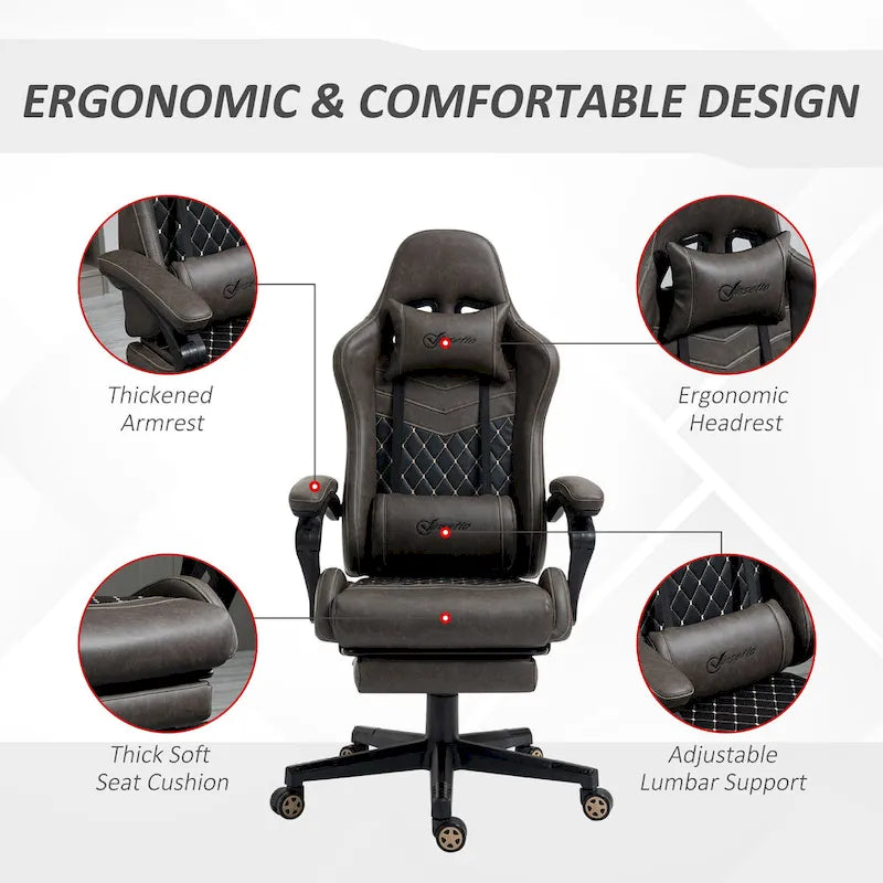 Gamingstuhl im Rennsport-Stil, ergonomischer Bürostuhl, höhenverstellbarer drehbarer Relaxsessel mit hoher Rückenlehne, PC-Computerschreibtischstuhl