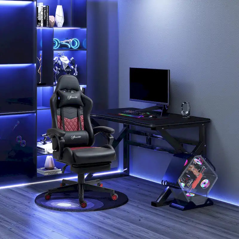 Gamingstuhl im Rennsport-Stil, ergonomischer Bürostuhl, höhenverstellbarer drehbarer Relaxsessel mit hoher Rückenlehne, PC-Computerschreibtischstuhl