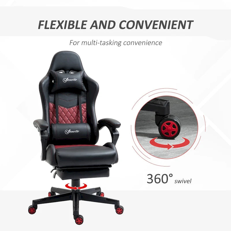 Gamingstuhl im Rennsport-Stil, ergonomischer Bürostuhl, höhenverstellbarer drehbarer Relaxsessel mit hoher Rückenlehne, PC-Computerschreibtischstuhl