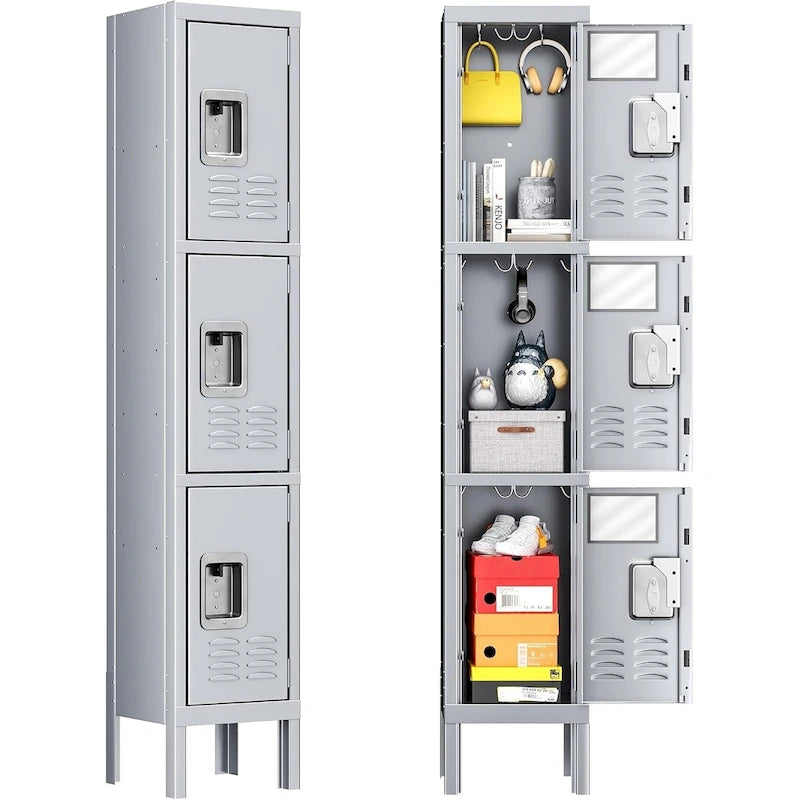 3-Door / 5-Door Metal Locker Storage Cabinet for School, Office & Gym