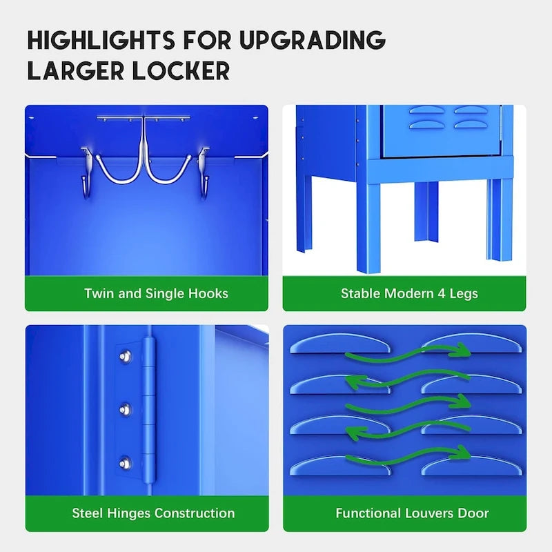 3-Door / 5-Door Metal Locker Storage Cabinet for School, Office & Gym