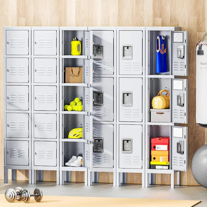 3-Door / 5-Door Metal Locker Storage Cabinet for School, Office & Gym