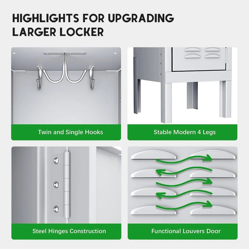 3-Door / 5-Door Metal Locker Storage Cabinet for School, Office & Gym