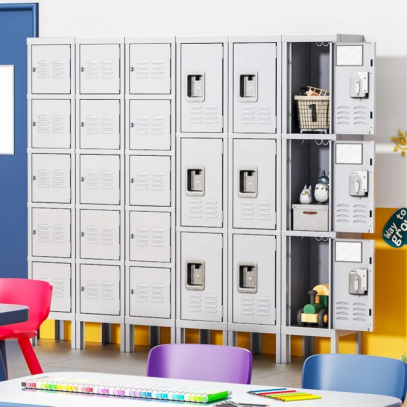 3-Door / 5-Door Metal Locker Storage Cabinet for School, Office & Gym
