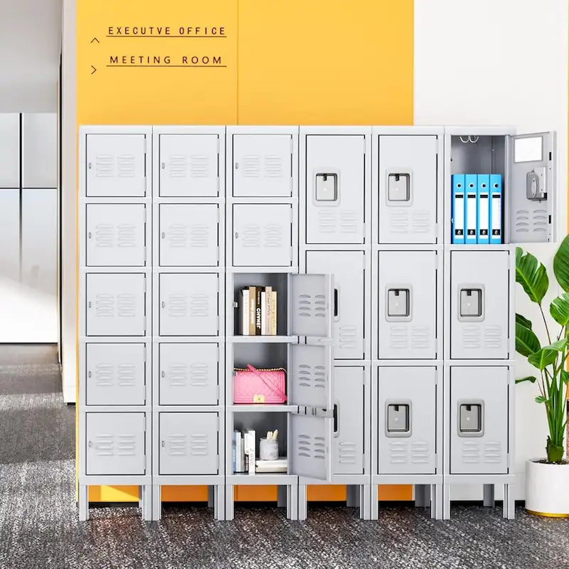 3-Door / 5-Door Metal Locker Storage Cabinet for School, Office & Gym