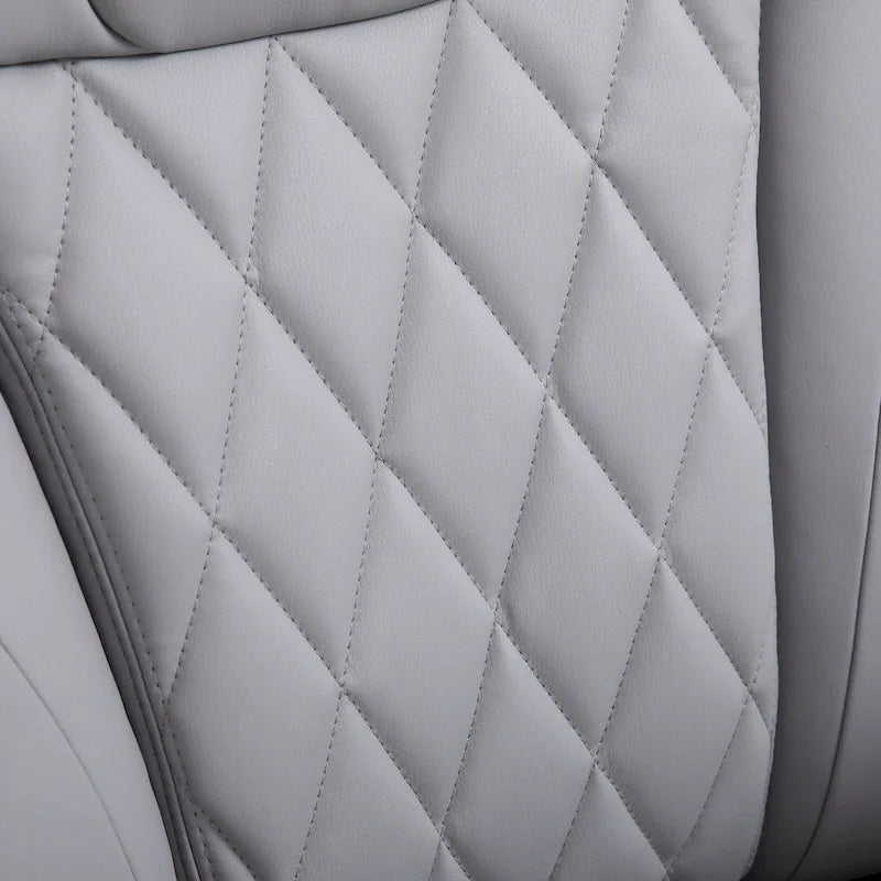 Fauteuil de bureau ergonomique à dossier haut pivotant à 360° avec accoudoirs relevables, fauteuil à bascule pour bureau d'ordinateur en similicuir, gris
