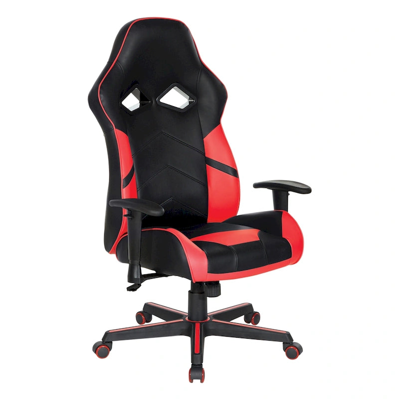 Gaming Chair in Faux Leather with Color Accents