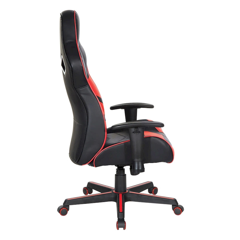 Fauteuil de jeu en similicuir avec touches de couleur