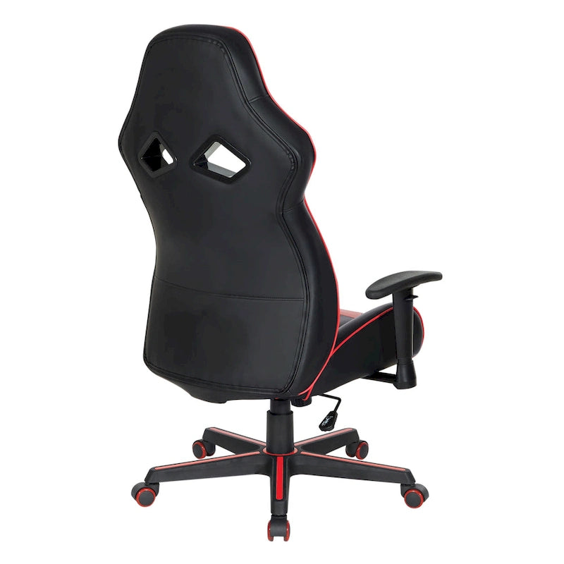 Fauteuil de jeu en similicuir avec touches de couleur