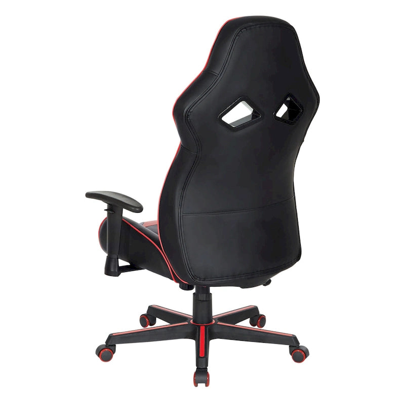 Fauteuil de jeu en similicuir avec touches de couleur