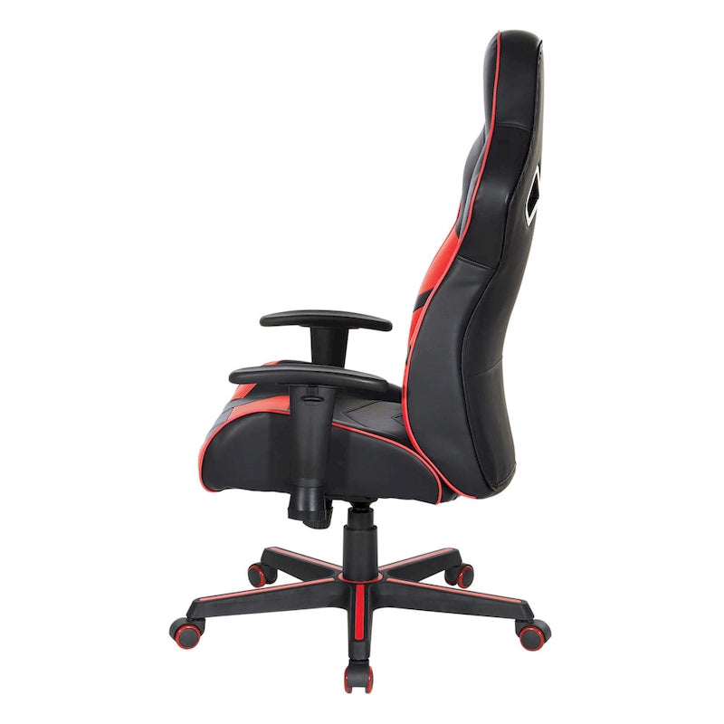 Fauteuil de jeu en similicuir avec touches de couleur