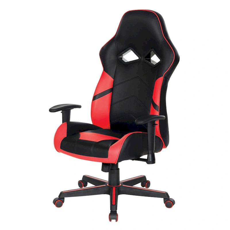 Fauteuil de jeu en similicuir avec touches de couleur