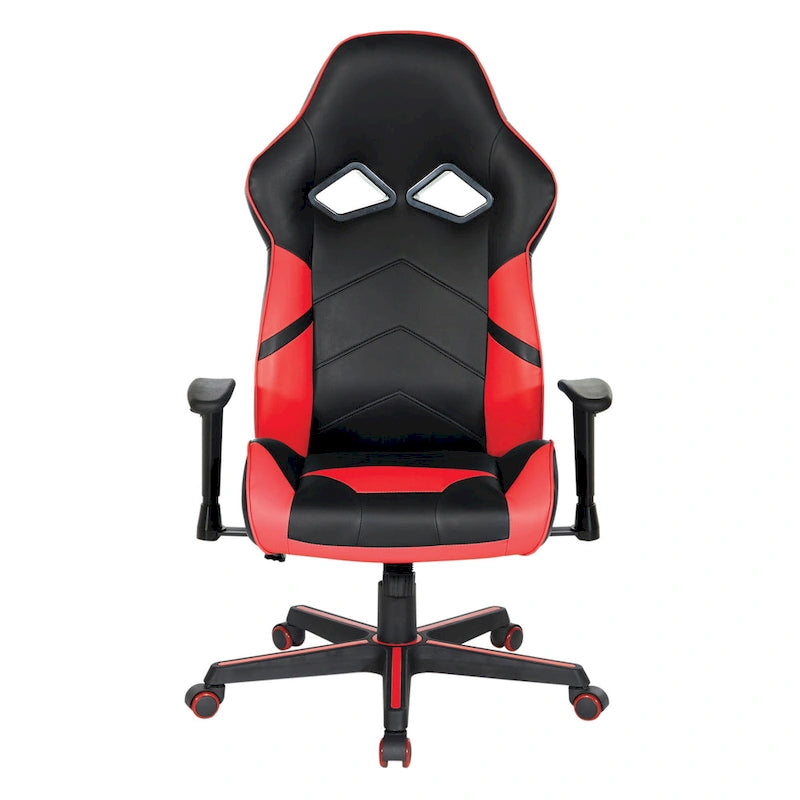 Fauteuil de jeu en similicuir avec touches de couleur