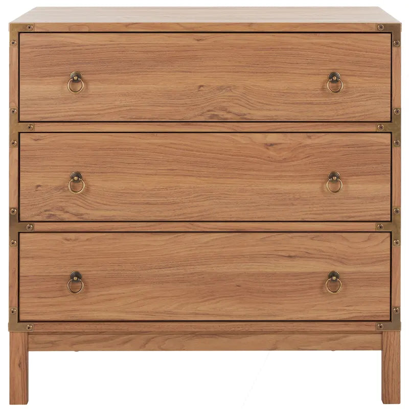3-Drawer Chest with Gold Hardware