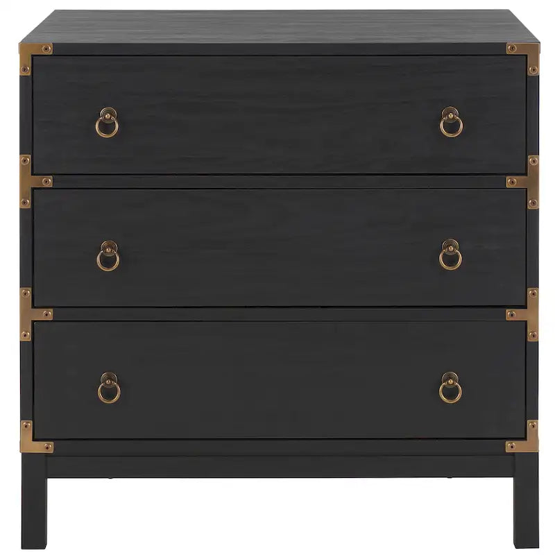 3-Drawer Chest with Gold Hardware