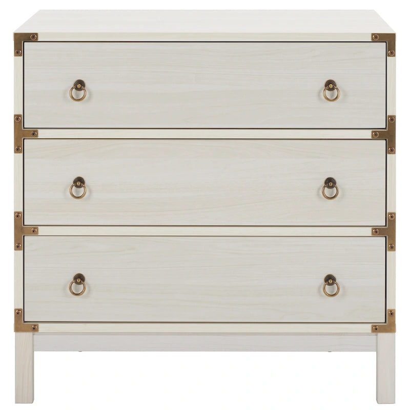3-Drawer Chest with Gold Hardware