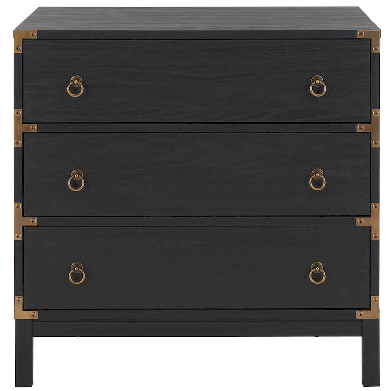 3-Drawer Chest with Gold Hardware