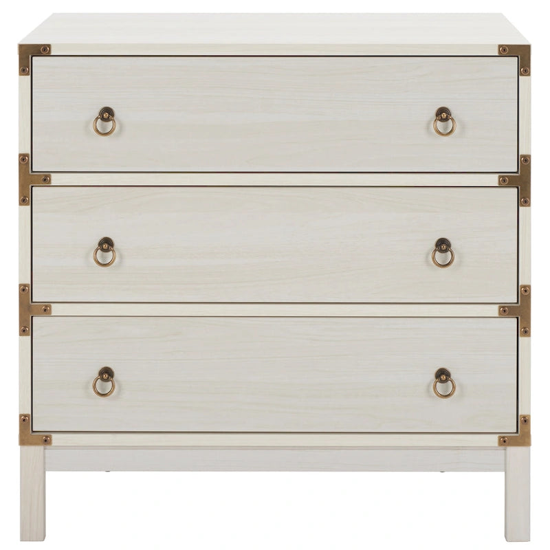 3-Drawer Chest with Gold Hardware