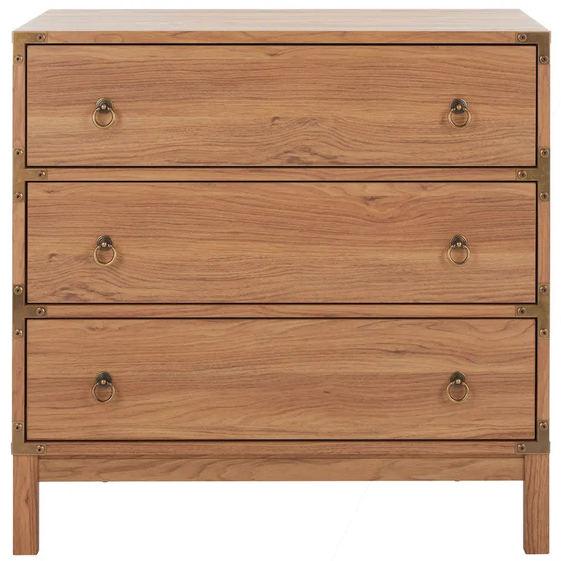 3-Drawer Chest with Gold Hardware