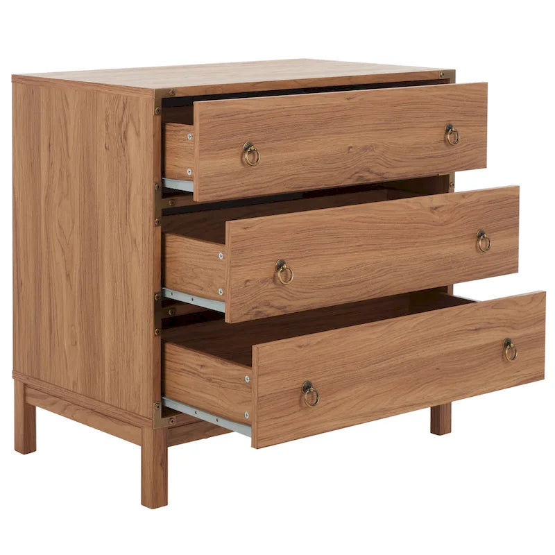 3-Drawer Chest with Gold Hardware