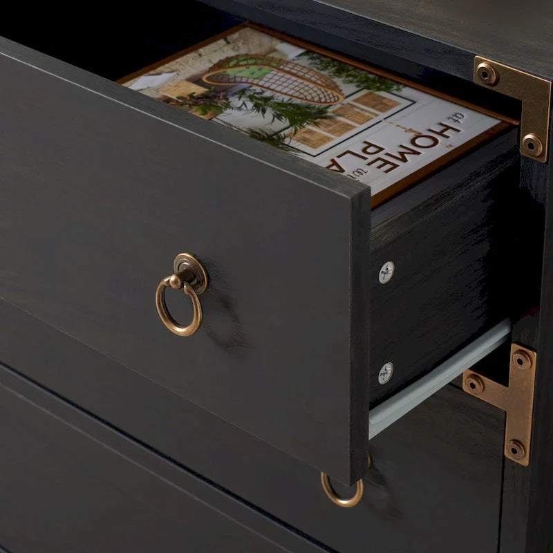 3-Drawer Chest with Gold Hardware