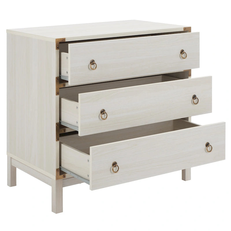 3-Drawer Chest with Gold Hardware