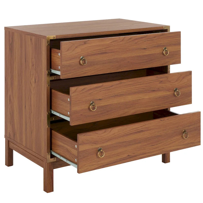 3-Drawer Chest with Gold Hardware