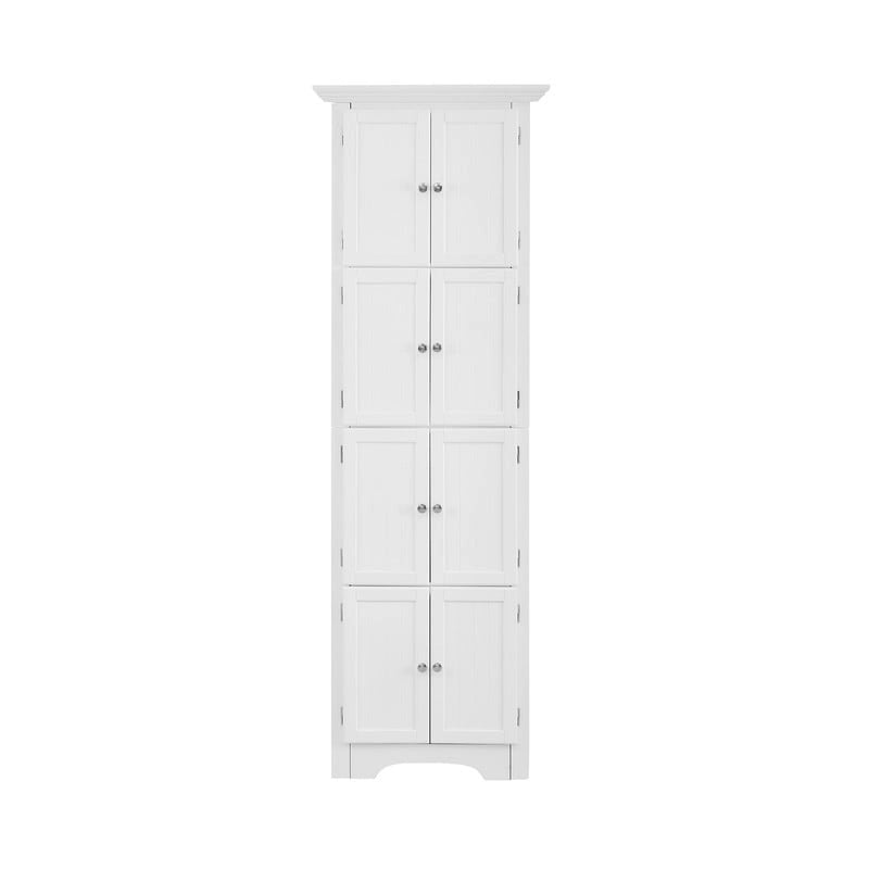 Hoher Eckschrank mit 8 Türen und 4 Regalböden