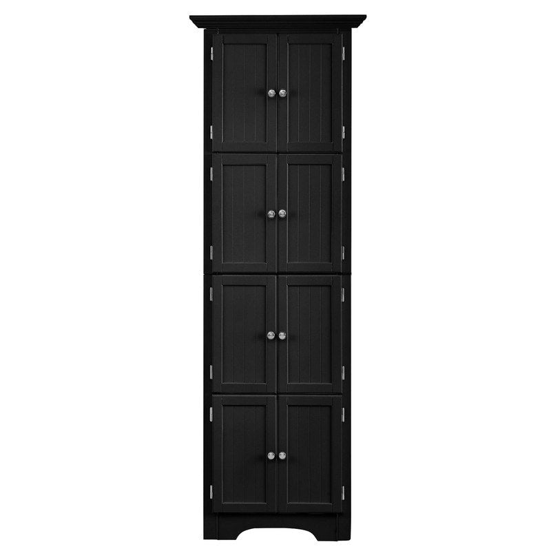 Hoher Eckschrank mit 8 Türen und 4 Regalböden