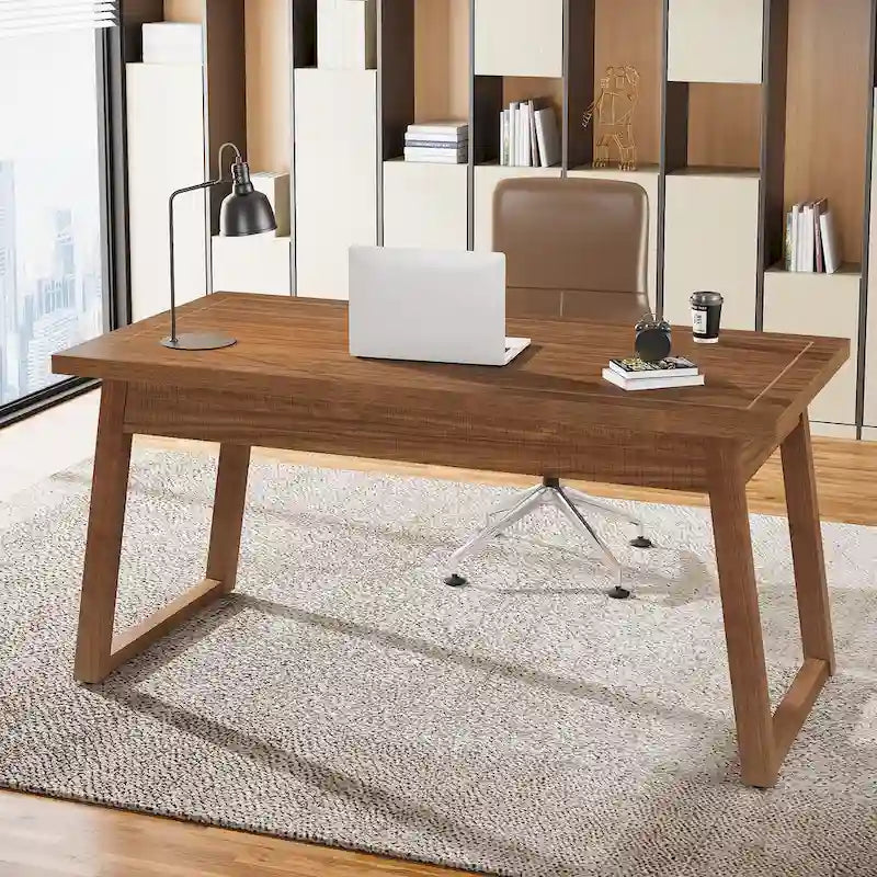 Bureau de direction pour bureau à domicile, bureau d'ordinateur en bois massif avec tiroir