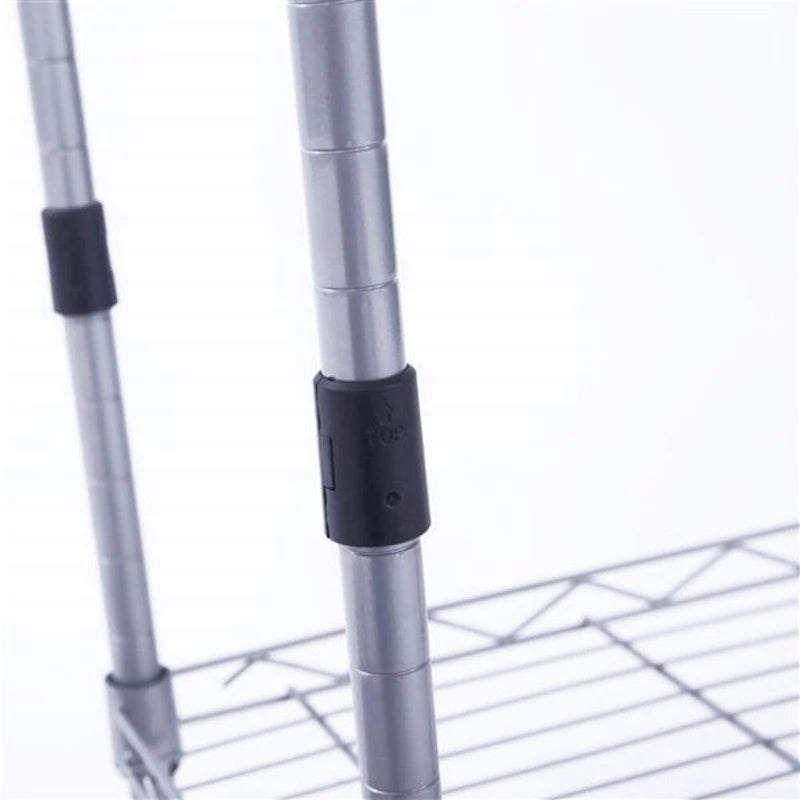4-Shelf Carbon Steel Storage Rack - Silver Grey (13.77 x 9.84 x 31.5 in)