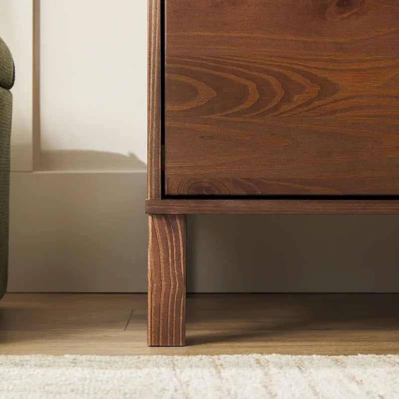 Commode incurvée en bois massif à 6 tiroirs