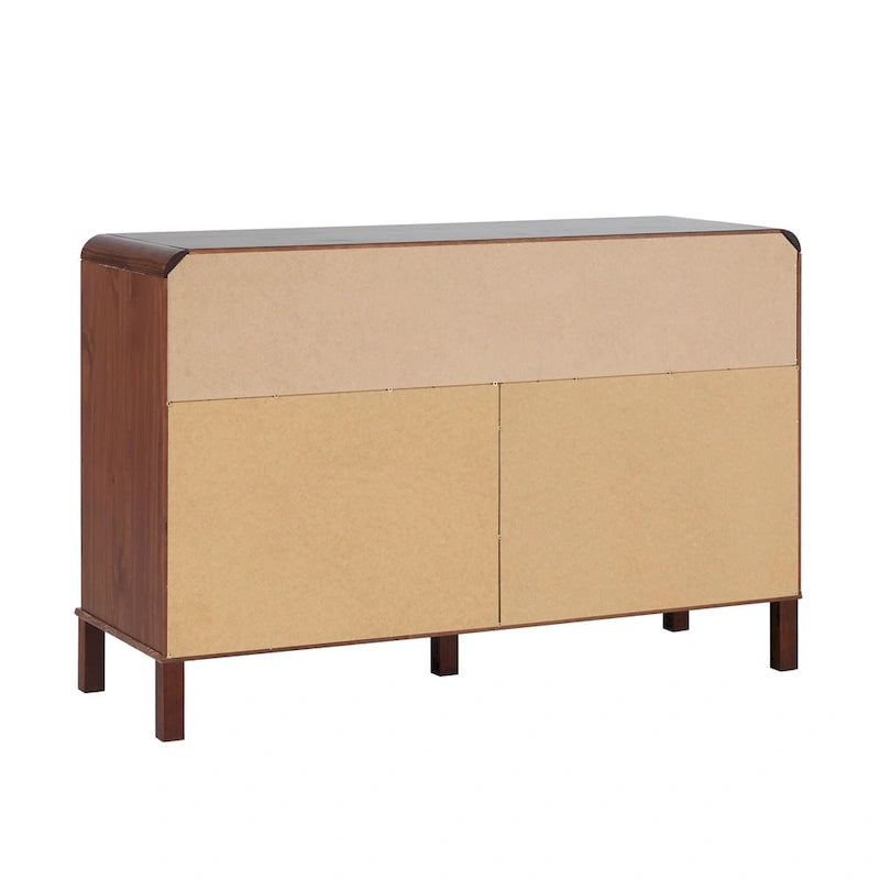 Commode incurvée en bois massif à 6 tiroirs